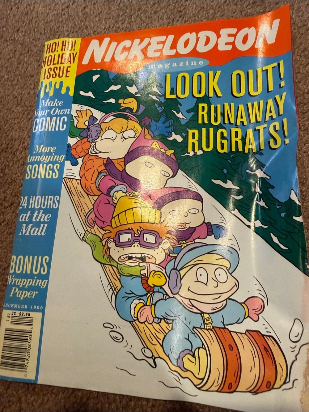 Vintage 1995 Nickelodeon Magazines. December and October editions.